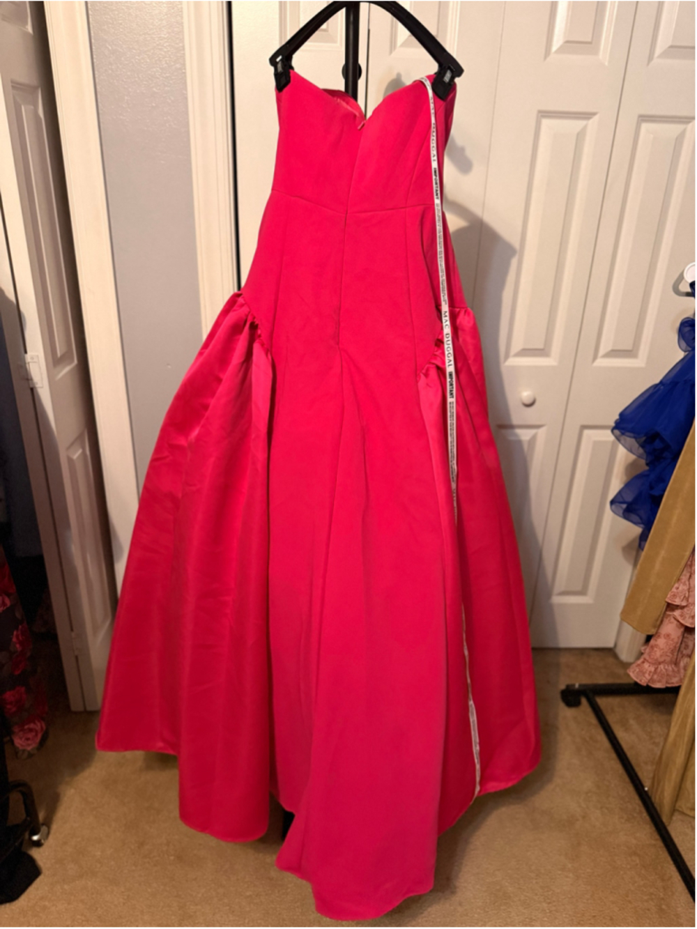 Women's Ieena for Mac Duggal Strapless Gown, Size 4, Pink - Picture 7 of 11